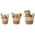 Vintiquewise Storage Basket, Brown, Corn Rope-Straw, 3 PK QI004168.3